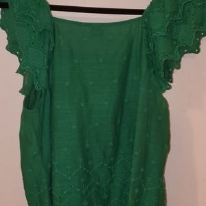 Green Old Navy ruffle blouse, never worn